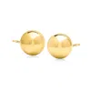 Canaria Fine Jewelry Canaria Italian 11.5mm 10kt Yellow Gold Flat Ball Stud Earrings In Yellow