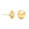 Canaria Fine Jewelry Canaria Italian 11.5mm 10kt Yellow Gold Flat Ball Stud Earrings In Yellow
