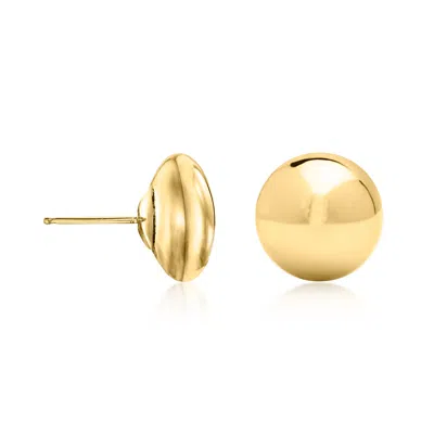Canaria Fine Jewelry Canaria Italian 11.5mm 10kt Yellow Gold Flat Ball Stud Earrings