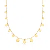 Canaria Fine Jewelry Canaria Italian 1.5mm 10kt Yellow Gold Graduated Circles Lumachina Chain Necklace In Multi