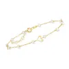 Canaria Fine Jewelry Canaria Italian 3-3.5mm Cultured Pearl And Heart Station Bracelet In 10kt Yellow Gold In Multi