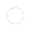 Canaria Fine Jewelry Canaria Italian 3mm 10kt Yellow Gold Bead Station Anklet