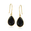 Canaria Fine Jewelry Canaria Onyx Drop Earrings In 10kt Yellow Gold In Yellow