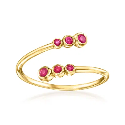Canaria Fine Jewelry Canaria Ruby Bypass Ring In 10kt Yellow Gold