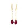 Canaria Fine Jewelry Canaria Ruby Teardrop Earrings In 10kt Yellow Gold In Yellow