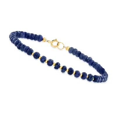 Canaria Fine Jewelry Canaria Sapphire Bead Bracelet In 10kt Yellow Gold In Blue