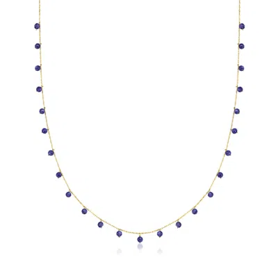 Canaria Fine Jewelry Canaria Sapphire Bead Necklace In 10kt Yellow Gold In Multi