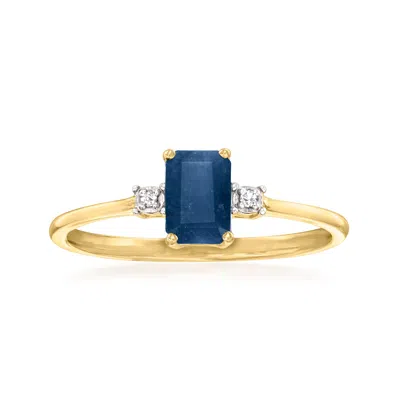 Canaria Fine Jewelry Canaria Sapphire Ring With Diamond Accents In 10kt Yellow Gold
