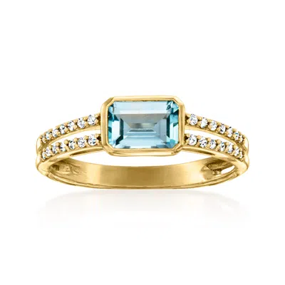 Canaria Fine Jewelry Canaria Sky Blue Topaz And . Diamond Ring In 10kt Yellow Gold