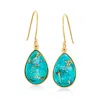 Canaria Fine Jewelry Canaria Turquoise Drop Earrings In 10kt Yellow Gold In Yellow