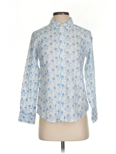 Pre-owned Candace Cameron Bure 3/4 Sleeve Blouse In Blue