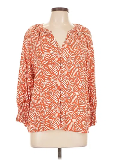 Pre-owned Candace Cameron Bure 3/4 Sleeve Blouse In Orange