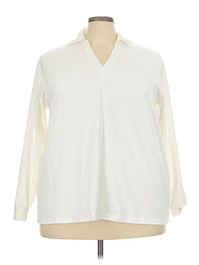 Pre-owned Candace Cameron Bure Long Sleeve Blouse In Ivory