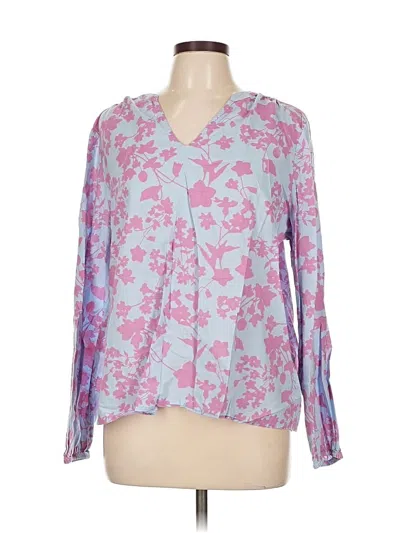 Pre-owned Candace Cameron Bure Long Sleeve Blouse In Pink
