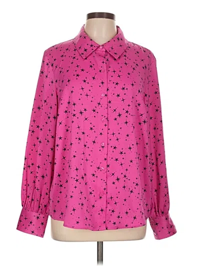 Pre-owned Candace Cameron Bure Long Sleeve Blouse In Pink