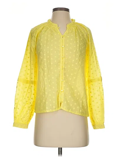 Pre-owned Candace Cameron Bure Long Sleeve Blouse In Yellow