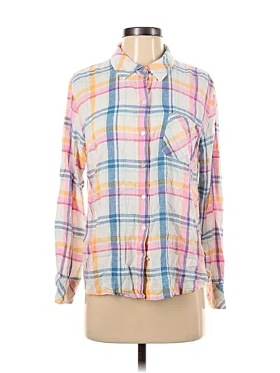Pre-owned Candace Cameron Bure Long Sleeve Button Down Shirt In Pink