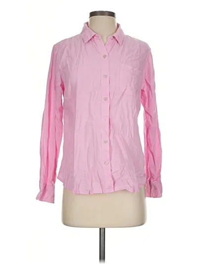 Pre-owned Candace Cameron Bure Long Sleeve Button Down Shirt In Pink