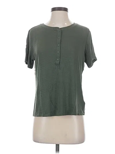 Pre-owned Candace Cameron Bure Short Sleeve Top Green Crew Neck Tops
