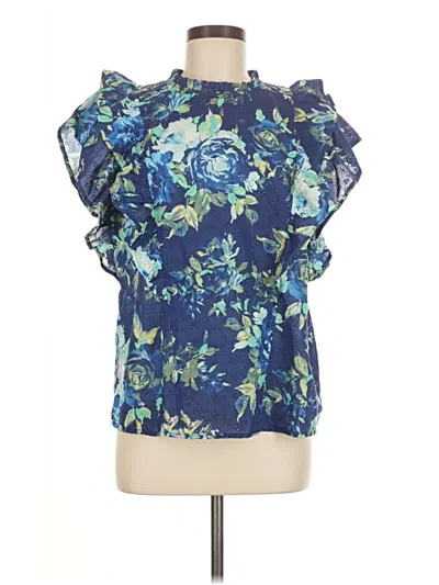 Pre-owned Candace Cameron Bure Sleeveless Blouse In Blue