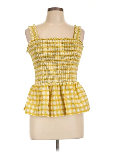 Pre-owned Candace Cameron Bure Sleeveless Blouse In Yellow