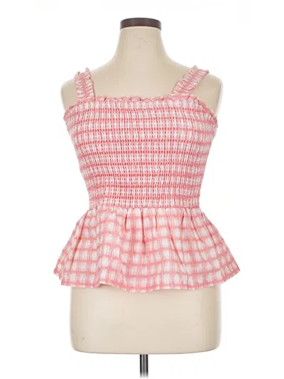 Pre-owned Candace Cameron Bure Sleeveless Top Pink Square Neckline Tops