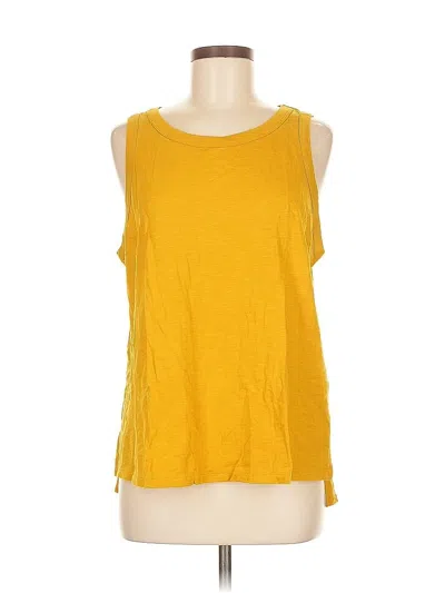 Pre-owned Candace Cameron Bure Sleeveless Top Yellow Scoop Neck Tops