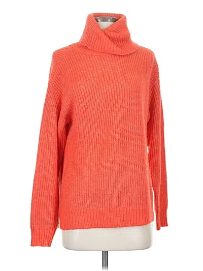 Pre-owned Candace Cameron Bure Turtleneck Sweater In Orange