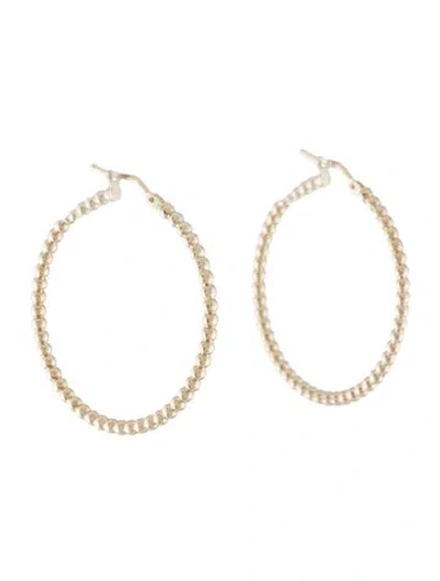 Pre-owned Candela 14k Beaded Hoop Earrings In Multi