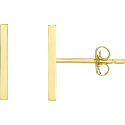 Candela Jewelry 10k Gold Bar Stud Earrings