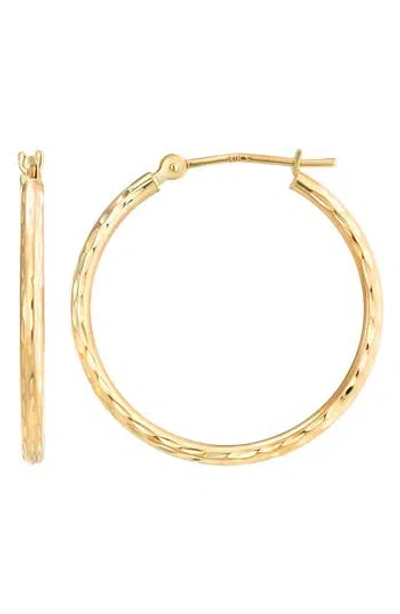 Candela Jewelry 10k Gold Diamond-cut Hoop Earrings