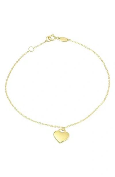 Candela Jewelry 10k Gold Heart Charm Bracelet