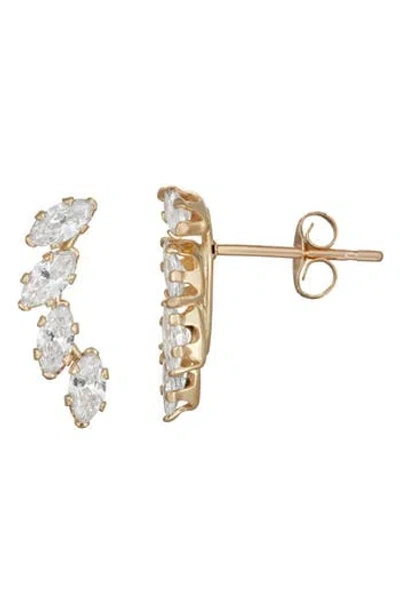 Candela Jewelry 10k Gold Marquise Cut Cz Ear Crawlers In Multi