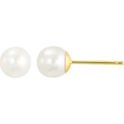 Candela Jewelry 10k Gold Pearl Stud Earrings