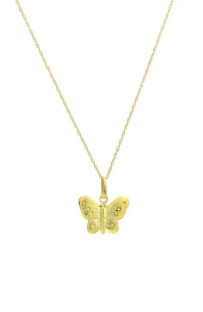 Candela Jewelry 10k Yellow Gold Butterfly Pendant Necklace