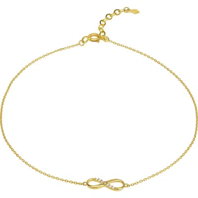Candela Jewelry 10k Yellow Gold Cz Infinity Charm Anklet