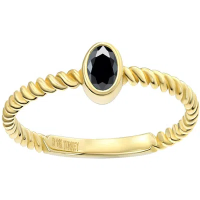 Candela Jewelry 10k Yellow Gold Oval Onyx Ring