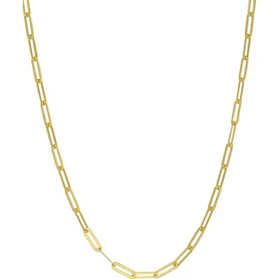 Candela Jewelry 10k Yellow Gold Paper Clip Chain Necklace