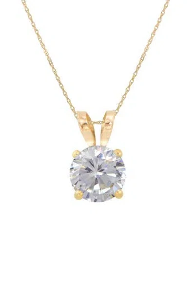 Candela Jewelry 10k Yellow Gold White Sapphire Pendant Necklace