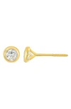 Candela Jewelry 14k Gold Bezel Set Set Stud Earrings In Clear/gold