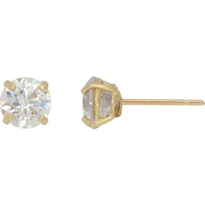 Candela Jewelry 14k Gold Cubic Zirconia Stud Earrings In Transparent