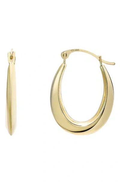 Candela Jewelry 14k Gold Oval Hoop Earrings