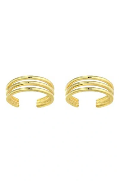 Candela Jewelry 14k Gold Three Row Ear Cuffs