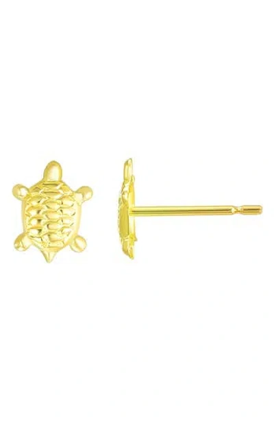 Candela Jewelry 14k Gold Turtle Stud Earrings
