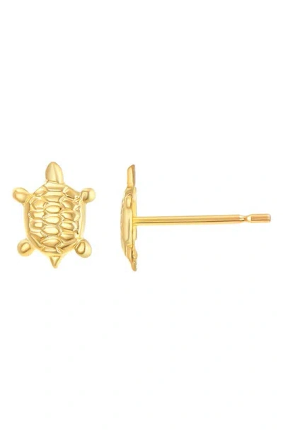 Candela Jewelry 14k Gold Turtle Stud Earrings