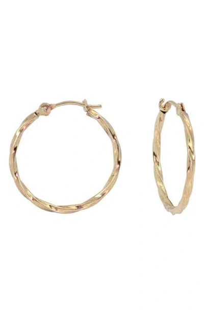 Candela Jewelry 14k Gold Twisted Hoop Earrings