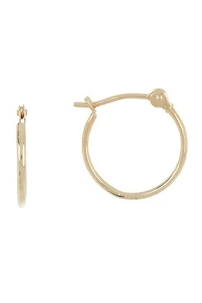 Candela Jewelry 14k Yellow Gold 13mm Small Tube Hoop Earrings