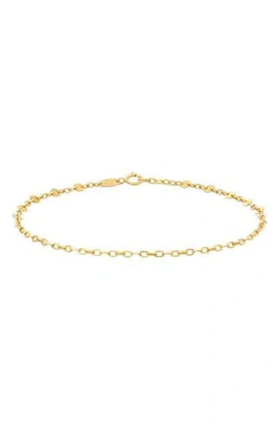 Candela Jewelry 14k Yellow Gold Disc & Oval Chain Bracelet