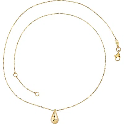 Candela Jewelry 14k Yellow Gold Teardrop Pendant Necklace
