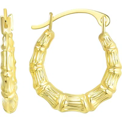 Candela Jewelry Bamboo Shape Hoop Earrings In Gold